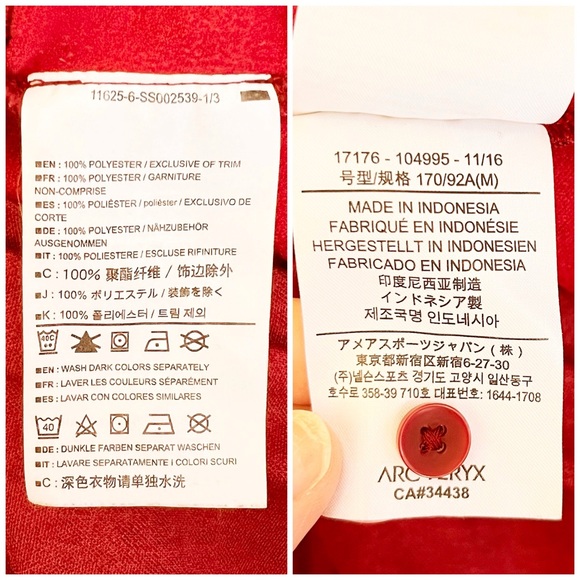 Arc’teryx Yonge Long Sleeve Alwyn Fleece Wrap in Red Size Medium - Picture 9 of 12